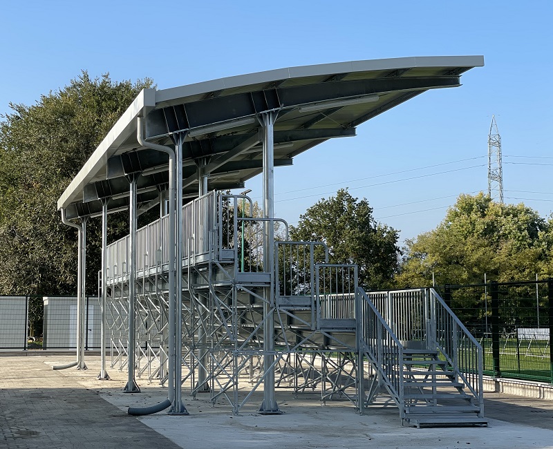 New grandstand CETA for sports center of Veduggio