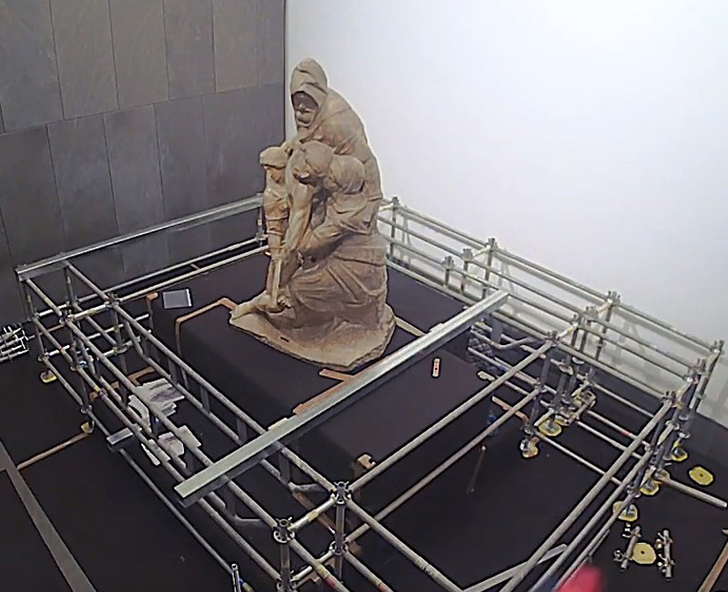 Restauro della Pietà di Michelangelo nel Duomo di Firenze con il ponteggio Multiceta